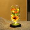 Presente de Dia dos Namorados Transfronteiriço Flor Eterna Cobertura de Vidro Girassol diy Enfeites de Mesa Feitos à Mão Lâmpada de Atmosfera para Quarto