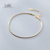 Pulseira Nalan de prata S925 feminina estilo coreano simples pulseira banhada a ouro prata corrente osso de cobra dourada joia S3233