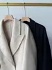 Atmósfera simple y sofisticada ~ Abrigo blazer corto de cachemir de doble cara con solapa de blazer clásica chaqueta de lana