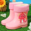 Botas de chuva infantis dinossauro de desenho animado botas de chuva para bebê impermeáveis calçados externos para meninos e meninas de 2 a 7 anos sapatos aquáticos fofos galochas curtas