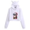 2022 Nuevo Suéter Casual para Ombligo de Chica con Estampado Perimetral de Hoja Excisora de Fantasmas de Venta Caliente Transfronteriza Moda Otoño