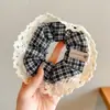 Novo scrunchie xadrez floral coreano para mulheres, de alta qualidade, elástico de cabelo doce e fofo, elástico de cabelo estiloso