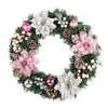 Amazon Transfronterizo se Especializa en Set de Decoración Navideña Corona Rosa Plateada 30/40/50/60cm Colgantes de Ratán para Puerta y Ventana