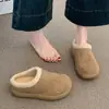 Chinelos Birkenstock Peludos de Solado Grosso com Cobertura para Dedos para Mulheres Uso Externo 2026 Novidades Outono/Inverno Chinelos de Algodão Birkenstock para Gestantes