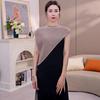 Chaleco Tricotado com Design de Triângulo Chanfrado de Alto Padrão Estilo Coreano para Mulheres, Colocação com Alça Empilhada Estilo Ocidental