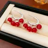 Pendientes de Gota de Aceite Serie Roja Ankora Moda Otoño e Invierno Estilo Casual Pendientes de Lujo Ligero Pendientes de Gama Alta para Mujer