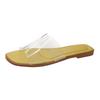 Chinelo Rasteirinha Confortável Cor Doce Comércio Exterior 2024 Tira Cristal Transparente Confortável e Fresco Sandália de Lazer para Praia