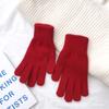 Guantes de Punto Estilo Coreano Ins de Piel de Conejo para Mujer Invierno Cálidos Simples para Estudiante Placa Ligera Cinco Dedos a Prueba de Frío Guantes para Pareja Trendy