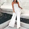 2026 Ropa Nueva de Verano para Mujer Estilo Transfronterizo Europeo y Americano Mono de Color Sólido Fruncido de Cintura Alta sin Tirantes