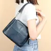 Bolso de Hombro Suave de Cuero de Vaca Retro, Bolso Cubo de Piel de Vaca de Primera Capa, Bolso de Piel Genuina para Mujer, Bolso Cruzado de Hombro Casual