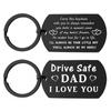 Chaveiro de Aço Inoxidável Transfronteiriço Drive Safe Presente de Dia dos Pais para Filho, Marido, Pai, DIY Personalizável