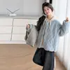 Coleção de Inverno 2026 Estilo Coreano para Meninas de Meia-Idade e Mais Velhas Conjunto de Três Peças Elegante de Veludo com Xadrez de Diamante Jaqueta Suéter