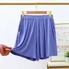 Calça Bermuda Modal Verão Estilo Coreano 2022 Bolso Externo Fina para Casa Pijama Calça Larga Tamanho Grande Perna Larga