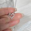 Collar Nalan S925 de plata, fresco y encantador, con temperamento femenino, cadena de clavícula japonesa con forma de corazón y incrustaciones de diamantes D7403