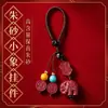 Nuevo Llavero de Cinabrio con Alto Contenido de Arena Dorada Púrpura, Colgante de Bolsa de Arena Roja Imperial, Accesorio del Año Zodiacal al por Mayor