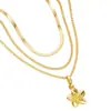 Moda Transfronteriza Europea y Americana Más Vendida Cadena para Clavícula Apilada de Tres Capas Colgante de Flor Simple Collar Personalizado Estilo Callejero para Mujer