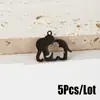 5 Peças/Pacote Transfronteiriço Novo Simples Pingente Elefante Mãe Bebê Aço Inoxidável Animal Pequeno Fofo Acessórios DIY