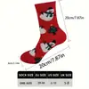 Nuevos Calcetines Navideños Serie Muñeco de Nieve Ciervo Calcetines de Algodón para Mujer Otoño e Invierno Caricatura Linda Calcetines Japoneses Apilables