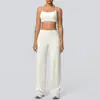 Conjunto de Yoga y Fitness Cruzado por Delante y por Detrás a Prueba de Golpes, Sujetador Adelgazante de Cintura Alta, Amigable con la Piel, Pantalones de Pierna Ancha para Yoga Naked