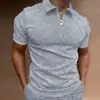 Camiseta Polo de Verano 2024 Nueva de Comercio Exterior Europea y Americana para Hombre de Manga Corta Color Sólido Jacquard Cremallera Camiseta Superior