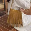 Bolsas de Suede com Franjas Estilo Boho Retrô para Mulheres 2026 Nova Versátil Bolsa Transversal Bolsa Saco