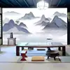 Nuevo fondo de pantalla abstracto de paisaje estilo chino para sala de estar, pared de TV, sofá, dormitorio, pared de cabecera, tela para pared de villa, hotel