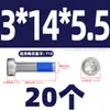 Tornillos de Acero Inoxidable 304 de Cabeza Baja Antiaflojamiento y Antichoque para Pegamento, Cabeza Delgada, Pegamento Azul Interno Torx M2M3-M8