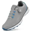 Nuevos Zapatos de Golf para Hombre con Tacos Fijos y Botones, Impermeables, Cómodos, Transpirables, Zapatos Deportivos de Golf para Hombre, Transfronterizos