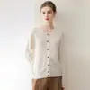 Nueva Colección Otoño/Invierno 2026: Cárdigan 100% Cachemir Puro, Estilo Sencillo para Mujer, Suéter de Punto Cuello Redondo, Top de Manga Larga para Mujer
