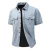 Actividades Camisa de Manga Corta Transfronteriza Europea y Americana Estilo Militar Camisa para Exteriores TEMU Amazon Camisa Transpirable con Múltiples Bolsillos