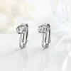 Estilo Japonés Coreano Clip en Forma de U con Pedrería Facetada de 5 mm Hecho de Cobre Pendiente sin Agujero para Oreja Uso Indoloro Accesorio de Clip para Oreja Versátil