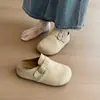 Novos Sapatos Birkenstock Femininos Outono 2026 com Aumento de Altura Oculto, Bico Fechado, Para Usar na Rua, Sola Grossa Macia Tipo Nuvem, Meio Chinelo Birkenstock para Pessoas Preguiçosas
