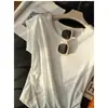 ¡Las pinzas en la cintura crean un efecto adelgazante y ocultan la barriga! Camiseta de cuello redondo, hombros anchos y manga corta de Modal Lenzing de alta densidad para mujer, nueva para el verano de 2026