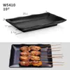 Plato especial para tienda de barbacoa rectangular melamina vajilla de plástico negro comercial kebab de ostra brochetas fritas plato creativo