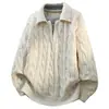 Popular Transfronterizo Talla Europea Tallas Grandes Camisa Polo Falsa de Dos Piezas Suéter de Punto Trenzado Estilo Old Money para Hombre Venta al por Mayor de Fábrica