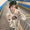 Sudadera con capucha de estilo americano, súper linda y divertida con estampado de gatos para mujer, perfecta para la primavera, disponible en tallas grandes, elegante y te hace lucir más joven