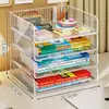 Estante de Escritorio para Almacenamiento de Libros Estante Transparente de Acrílico para Almacenamiento de Libros Estante de Almacenamiento y Organización para Archivos y Libros de Texto de Dormitorio