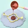 Nueva Cera de Sello de Fuego Metal Sellador de Cera Molde Sello de Fuego Soporte de Cera Sello Redondo Forma de Flor