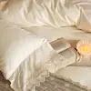 Conjunto de Cuatro Piezas de Terciopelo de Leche de Invierno de Gama Alta con Bordado de Encaje Ancho Juego de Cama Cálido Espeso de Franela Sábana Funda de Edredón