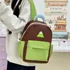 Mochila Cruzada de Alta Gama Retro con Bloques de Color de un Solo Hombro con Textura, Gran Capacidad, Moda Estudiantil Moderna Versátil