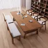 Mesa de madeira maciça para sala de estar mesa longa sofá casual trabalho em casa Taipei Europeu mesa de leitura aprendizado para várias pessoas