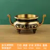 Quemador de incienso de cobre de tres patas al por mayor de fábrica para el hogar, sala de adoración de Buda de interior, latón dorado diario grande Xuande