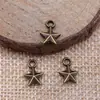 8x 11mm 0.4g multicolor DIY colgante pequeño material hecho a mano sol, luna y estrellas colgante de estrella de cinco puntas