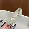 Sapatos de Ballet para Combinar com Saias, Lançamento Primavera 2026 Novo Estilo Francês Veludo Suave Verde Estilo Fada Sapatos Mary Jane com Elevação Oculta de Altura