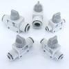 Válvula de Dedo Manual Vhk2 Conector de Plástico de Paso Recto Unión de Tubería de Aire Válvula de Paso Recto Válvula de Tubería Roscada Vhk3