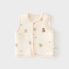Chaleco Cálido para Bebé Primavera y Otoño Chaleco Acolchado para Bebé Chaleco para Niños Top de Modal para Recién Nacidos