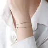 Pulseira Redonda de Contas Prata Pequena Família Feminina Estilo Japonês e Coreano Estilo Mori Prata Esterlina S925 Corrente Fina Dupla Camada Decoração de Pulso Estilo Pequeno Fresco