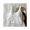 Camisola larga de estilo coreano de otoño, ropa exterior deportiva, chaleco interior con copa fija y espalda fruncida para mujer