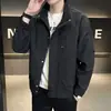 Chaqueta Casual Versátil Nueva para Hombre Primavera y Otoño, Ropa de Trabajo a la Moda, Estilo Coreano, Cuello Alto, Top Versátil de Moda