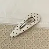 Grampo de Cabelo de Tecido de Alta Qualidade Estilo Coreano Simples Preto e Branco Bolinhas Grampo de Cabelo Retrô Gota d'Água BB Clip Clip Lateral Clip para Franja